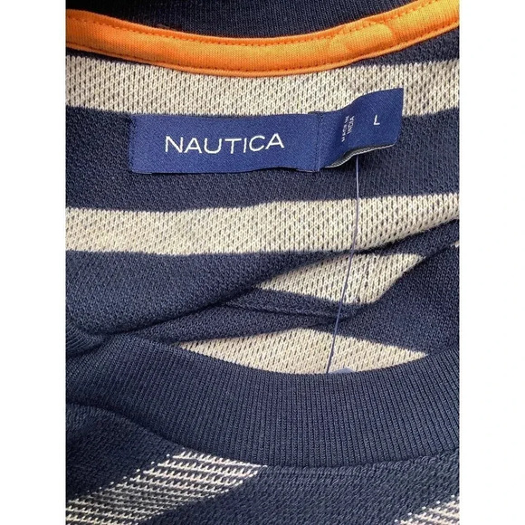 Nautica Men’s 100% Cotton Navy Striped Shirt New With Tags - Picture 4 of 5